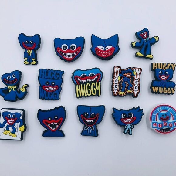 14pc Huggy Wuggy Shoe Charms - Poppy's Playtime Anime Croc Accessories - Picture 1 of 1